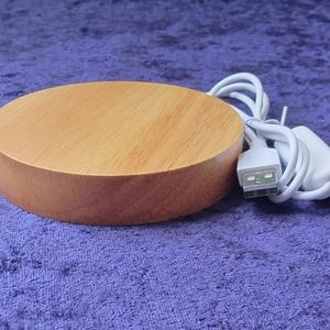 ✨🤎 wooden round LED Light ✨iLLUMiNATiON✨ Stand for Towers & Crystals DiSPLAY ⭐